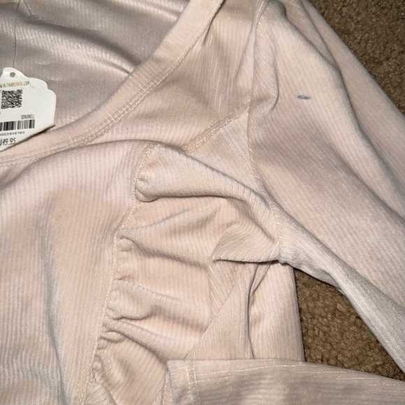 Altar'd State Tan and Cream Fitted Crop Blouse - Picture 6 of 6